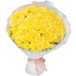 Букет их 35 кустовых желтых хризантем