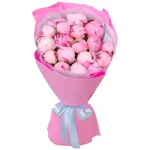 Букет из 19 нежно розовых пионов